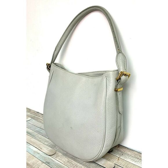 ROOMY J.CREW PEBBLED GRAY GENUINE LEATHER TOTE HOBO SHOULDER BAG PURSE HANDBAG - Picture 5 of 10
